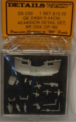 Details West 230 HO Scale GE Detail Sets -- Southern Pacific, CSX Transportation, Norfolk Southern & Canadian Pacific