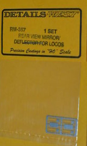 Details West 357 HO Rear View Mirror/Deflector for Locos (1 Set)
