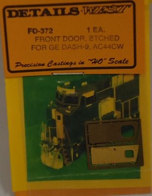 Details West 372 HO Scale Etched Front Door -- For GE Dash-8/9, AC4400CW