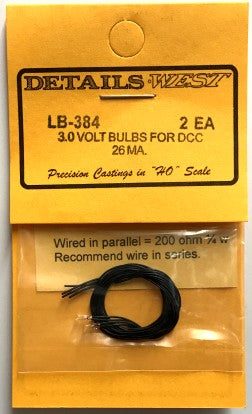 Details West 384 HO 3.0 Volt 26MA Bulb for DCC (2)