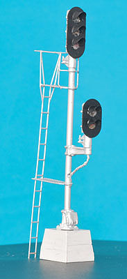 Details West 943 HO Scale General Railway Signal Style D 2-Headed Style D Block Signal - Assembled -- 3-Over-2 Aspect w/Individual Visors
