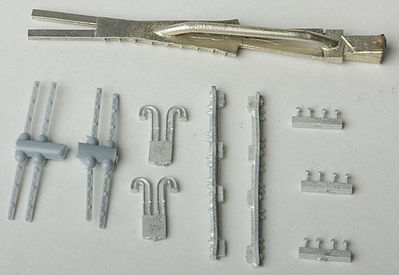 Details West 950 HO Scale Code 70 #6 Turnout/Switch Frog w/Details -- Cast White Bronze