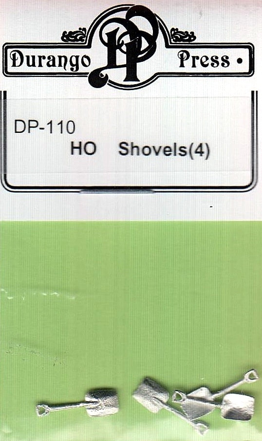 Durango Press 110 HO Scale Miniature Tools -- Shovels pkg(4)