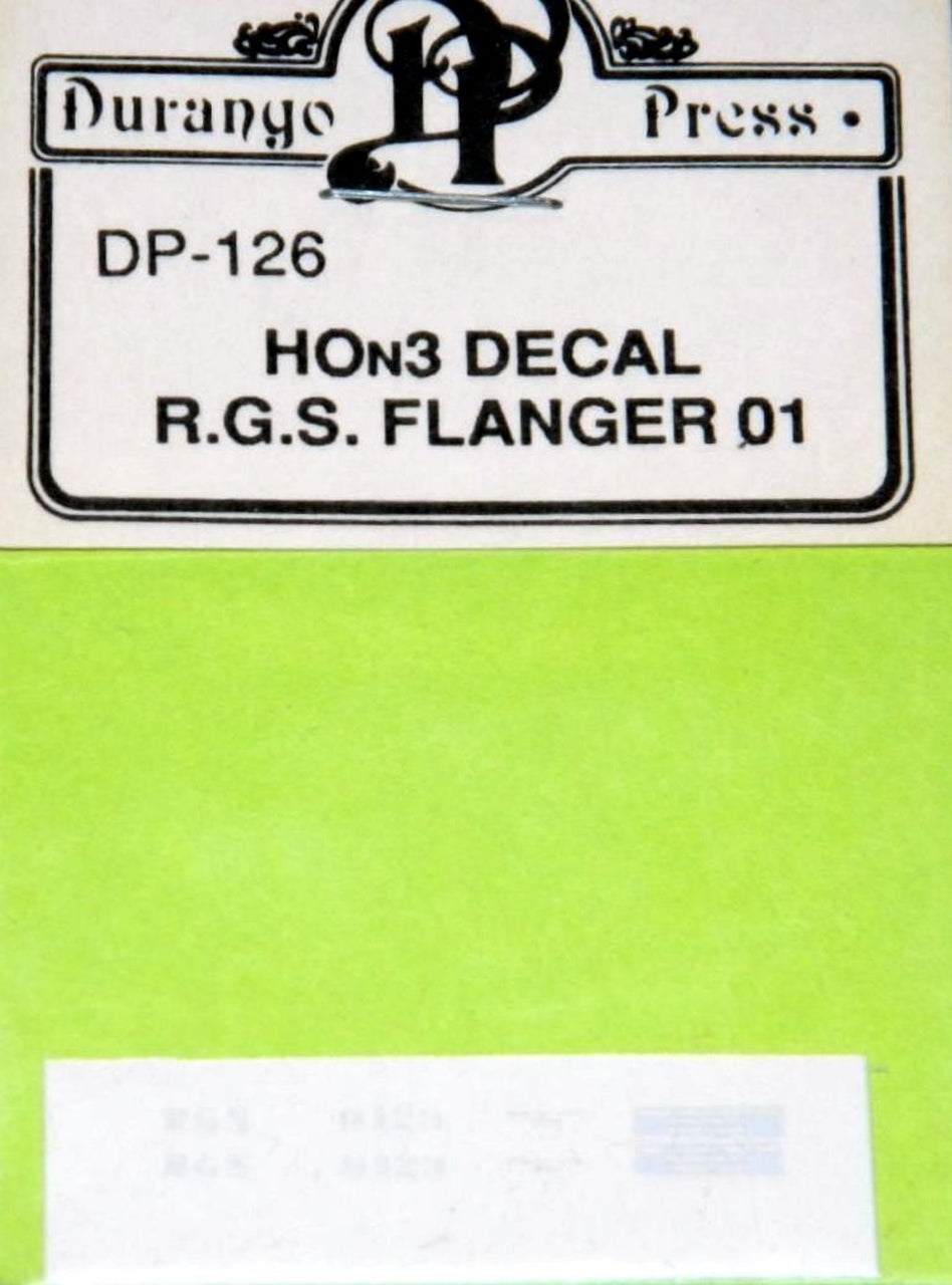 Durango Press 126 HO Scale Drag Flanger Decals -- Rio Grande Southern