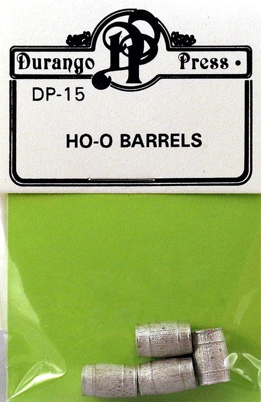 Durango Press 15 HO Scale Wooden Barrels -- Large pkg(4)