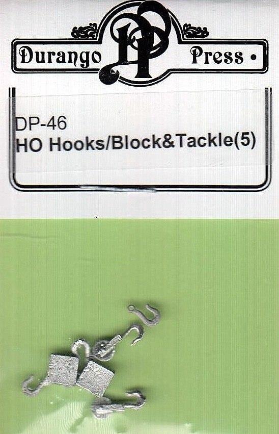 Durango Press 46 HO Scale Hooks, Block and Tackle pkg(5)