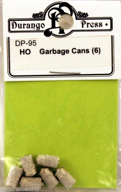 Durango Press 95 HO Scale Garbage Cans pkg(6)