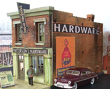 Downtown Deco 1049 HO Scale Patterson's Hardware -- Kit - 5-1/2 x 3" 14 x 7.6cm