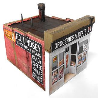 Downtown Deco 1069 HO Scale Cast-Hydrocal Kit -- Lindsey's Grocery