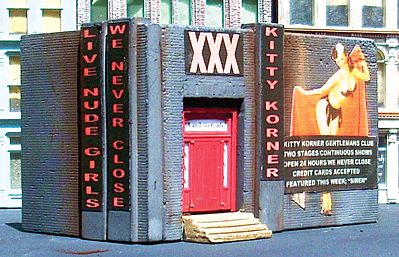 Downtown Deco 2015 N Scale Kitty Corner -- Kit (Adult theme signs)