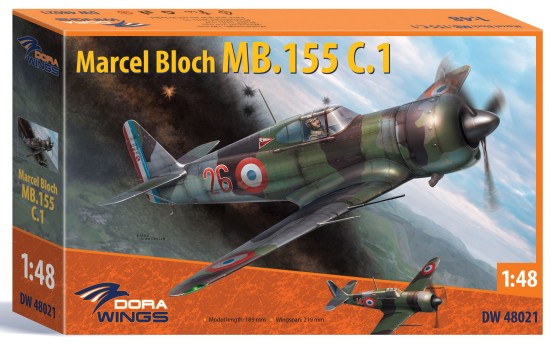 Dora Wings 48021 1/48 Marcel Bloch MB155 C1 French Air Force Fighter