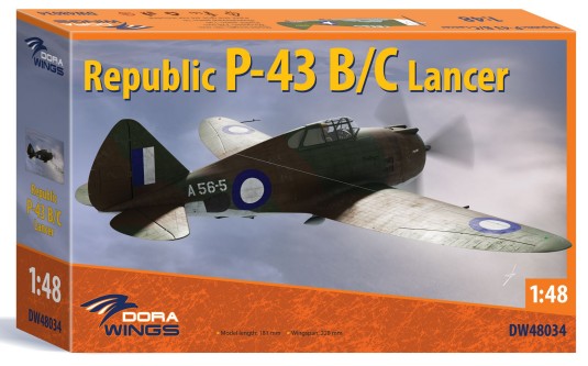 Dora Wings 48034 1/48 Republic P43B/C Lancer Recon Version Fighter