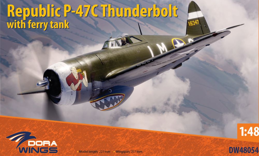 Dora Wings 48054 1/48 Republic P47C Thunderbolt Aircraft w/Ferry Tank