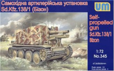Unimodel 345 1/72 Bison SdKfz 138/1 Ausf H Tank Hunter w/150mm SiG33 Self-Propelled Gun