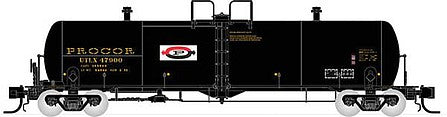 Rapido Trains 535001 N Scale Procor GP20 20,000-Gallon Tank Car 6-Pack - Ready to Run -- Procor Ltd. UTLX Set 1 (As Delivered, black, yellow, Split P Logo)