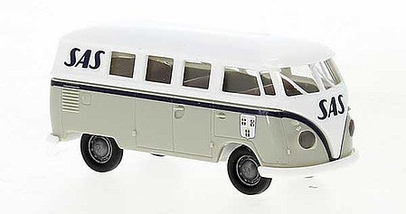 Brekina 31611 HO Scale 1960 Volkswagen T1b Passenger Van - Assembled -- SAS (white, gray, black)