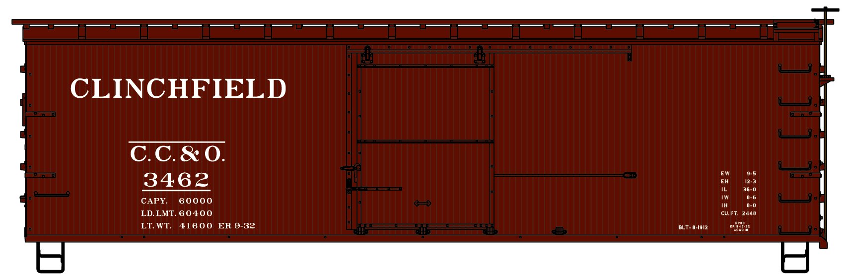 Accurail 1708 Ho 36' Ds Wood Boxcar Cc&O