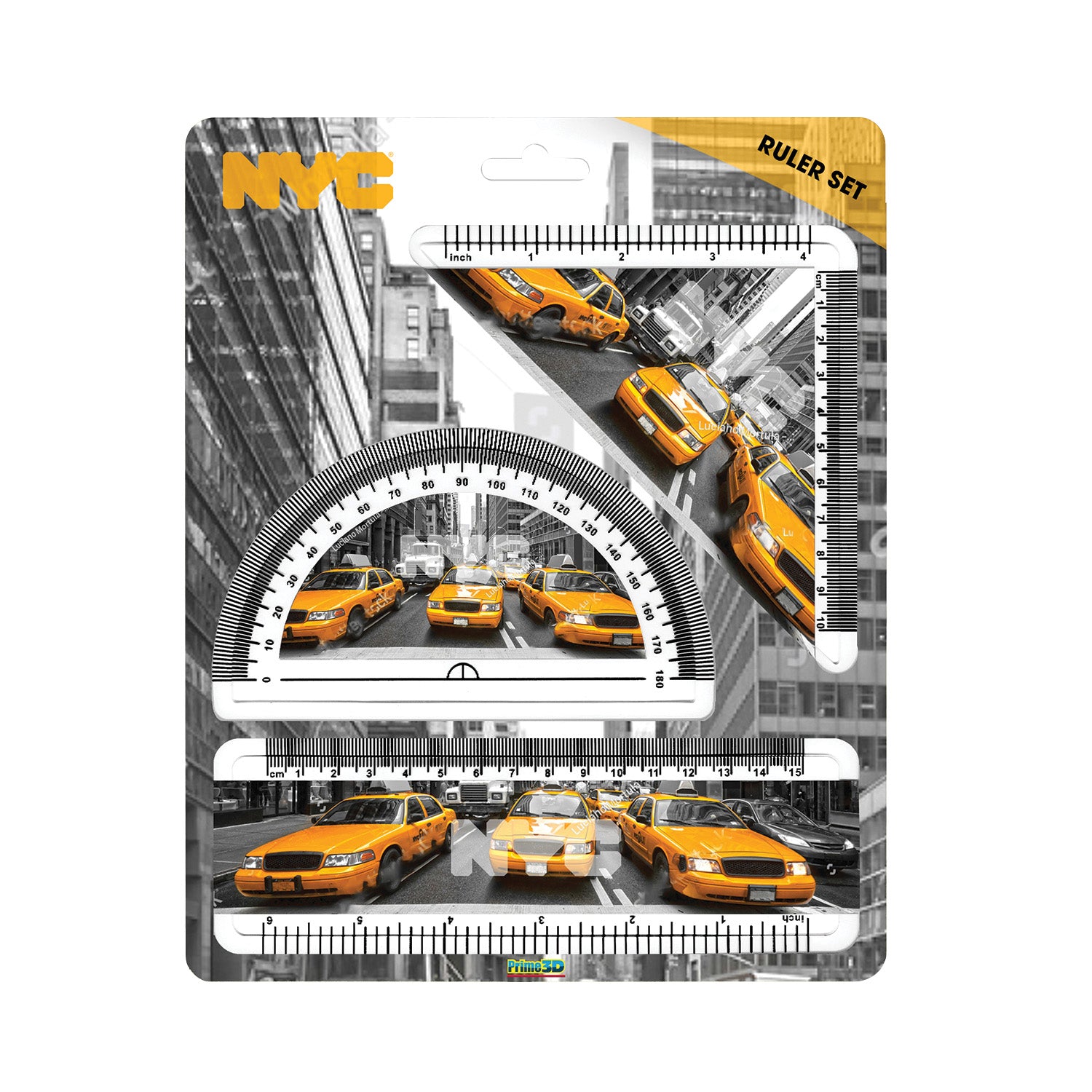 Daron Prime 3D PD18634 Nyc Taxi Ruler Set