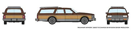 Rapido Trains 800006 HO Scale 1980-1985 Chevrolet Caprice Station Wagon - Assembled -- Brown Woody (Woodie)
