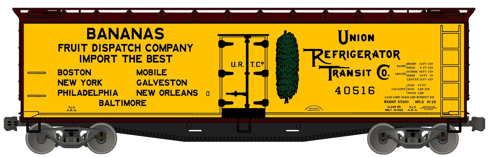 Accurail 4901 Ho 40'Wood Reefer Urtx