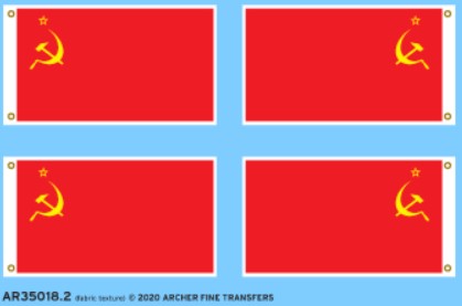 Archer Fine Transfers 350182 Fabric Texture Applique: 1/35 WWII Soviet Flags (2)