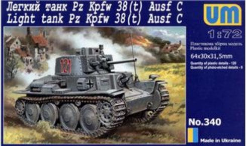 Unimodel 340 1/72 PzKpfw 38(t) Ausf C Light Tank