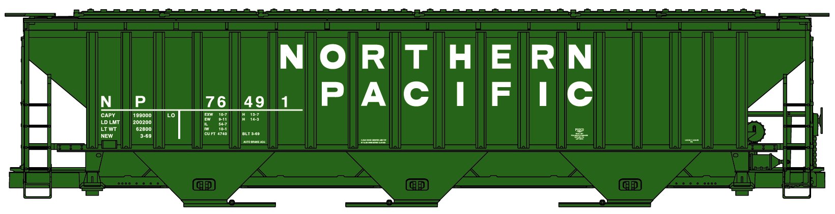 Accurail 6535 Ho Ps 3-Bay Cvd Hopper Np