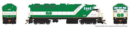 Rapido Trains 19503 HO Scale GMD F59PH - LokSound and DCC -- GO Transit #528 (As-Delivered; green, white)