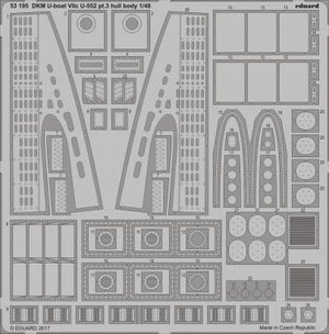 Eduard 53195 1/48 Ship- DKM Type VIIC U552 U-Boat Hull Body Pt.3 for TSM