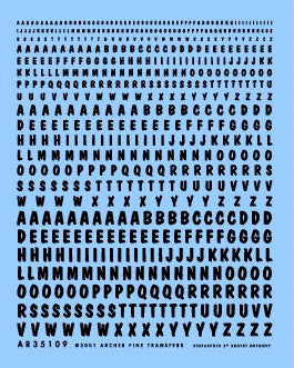 Archer Fine Transfers 35109B Generic Lettering WWII Allied Vehicles (Black) (no scale)