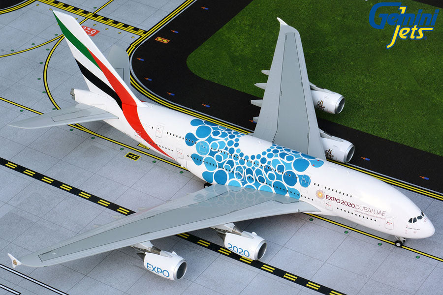 Gemini Jets 1/200 G2UAE779 Gemini200 Emirates A380 1/200 Blue Expo 2020 Reg#A6-Eoc (**)