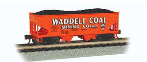 Bachmann 19561 N Scale USRA 55-Ton 2-Bay Open Hopper with Load - Ready to Run -- Waddell Coal 103 (orange, white, black)