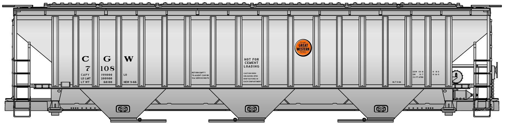 Accurail 6541 Ho Ps Cvd Hopper Cgw