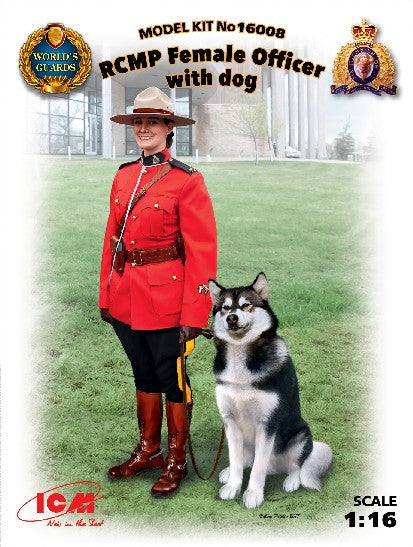 ICM Models 16008 1/16 Royal Canadian Mounted Police Female Officer w/Dog (D)