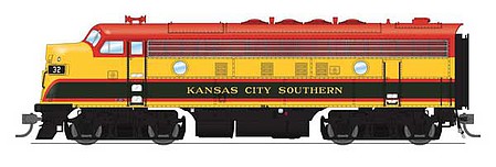 Broadway Limited 6676 HO Scale EMD F7 A-Unpowered B Set - Sound and DCC - Paragon4 -- Kansas City Southern 32A, 32B (Southern Belle Passenger, red, yellow, black)