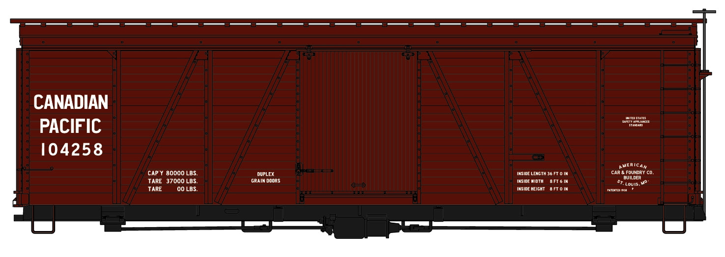 Accurail 1184 Ho 36'Fowler Wood Boxcar Cp