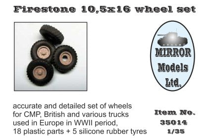 Mirror Models 35014 1/35 Firestone 10 5x16 Wheel/Tire Set for WWII CMP/British Trucks (5) (D)