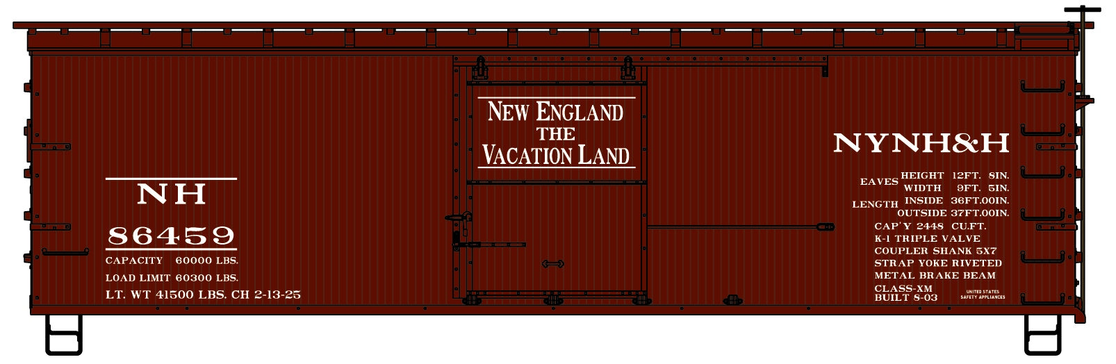 Accurail 1703 Ho 36' Dbl Sht Wood Boxcar Nh