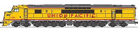 Broadway Limited 2510 HO Scale Baldwin Centipede A-A Unit Set w/Sound & DCC - Paragon4(TM) -- Union Pacific #1600A, 1601A (Fantasy Scheme, Armour Yellow, gray)