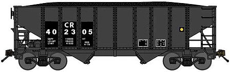 Bluford Shops 65231 N Scale 8-Panel 2-Bay Open Hopper with Load - Ready to Run -- Conrail 401786 (Ex-PC, black)