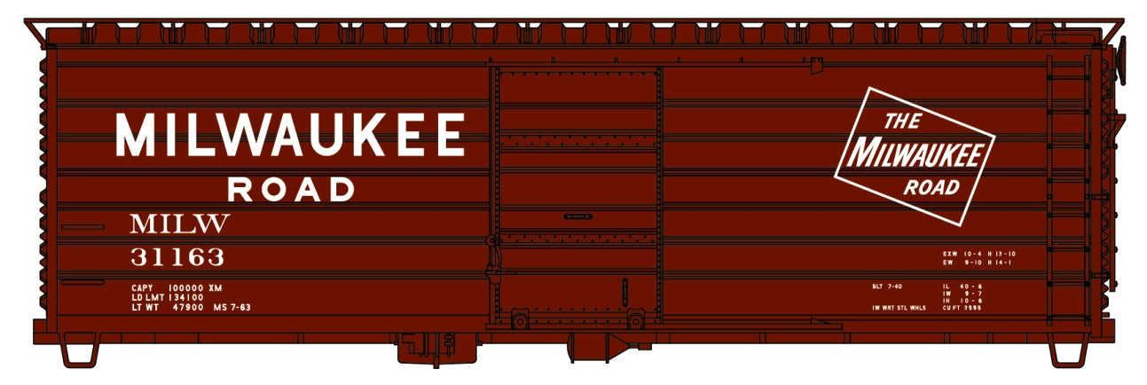 Accurail 3993 Ho 40'Sd Lds Boxcar Milw Billboard Lettr