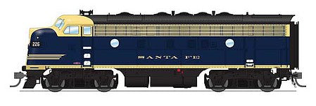 Broadway Limited 6674 HO Scale EMD F7 A-Unpowered B Set - Sound and DCC - Paragon4 -- Santa Fe #226L, 226A (Cat Whisker; blue, yellow)