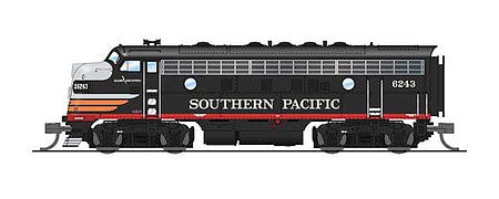Broadway Limited 6882 N Scale EMD F7A - Sound and DCC - Paragon4 -- Southern Pacific 6244 (Black Widow, black, silver, red, orange)