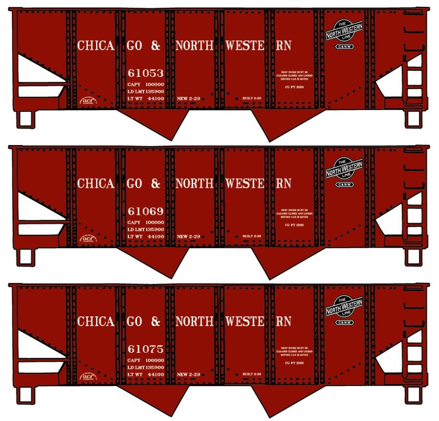 Accurail 1230 Ho Usra Hopper C&Nw 3#Set