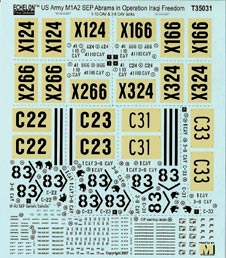 Echelon Decals 35031 1/35 US 4th Inf Div M1A2 Abrams Pt2