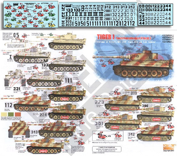 Echelon Decals 351006 1/35 Tiger I PzKpfw VI Ausf E Schwere PzAbt505 Early, Mid & Late Versions