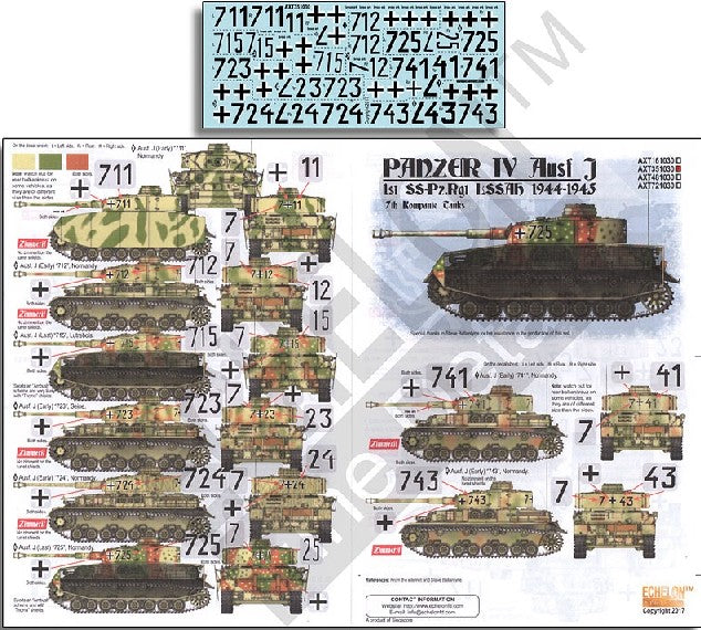 Echelon Decals 351030 1/35 Panzer IV Ausf J 1st SSPzRgt LSSAh 1944-45