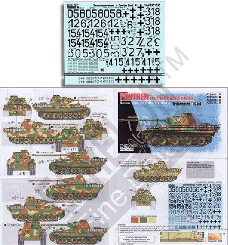 Echelon Decals 351033 1/35 Panther PzKpfw V Ausf G Ardennes 1944 Part 3
