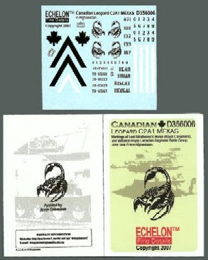 Echelon Decals 356006 1/35 Canadian Leopard C2A1 MEXAS Afghanistan Pt.1