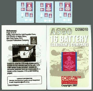 Echelon Decals 356010 1/35 & 1/16 AS90 16 Battery Sandham's Co.